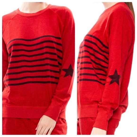 Sundry Striped Star Raglan Sweatshirt - Picture 2 of 11
